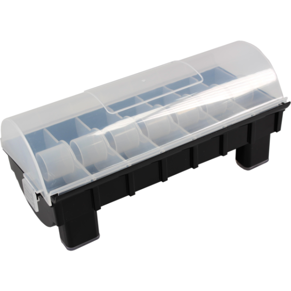 Foodsecure label dispenser zwart voor 7 rollen