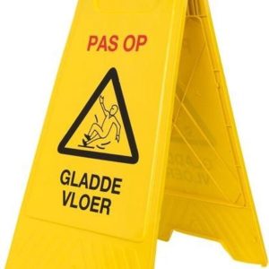 Waarschuwingsbord geel 'gladde vloer'