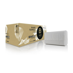 Black satino handdoekpapier multifold 24x20,6cm 2-laags