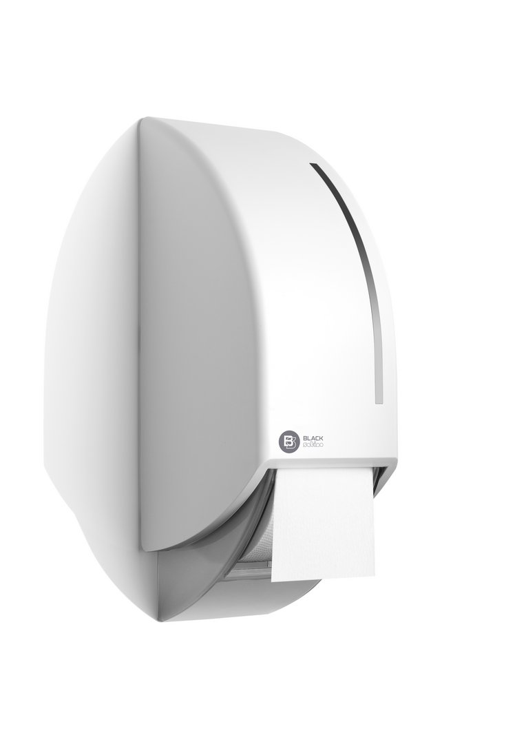 Black satino toiletroldispenser wit