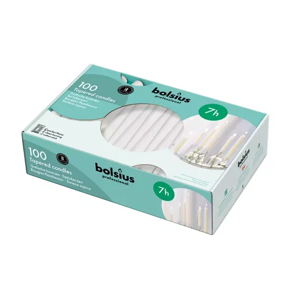 Gotische kaars wit bolsius