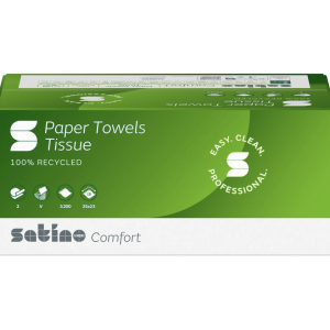 Satino handdoekpapier z-vouw recycled 2-laags 25x23cm