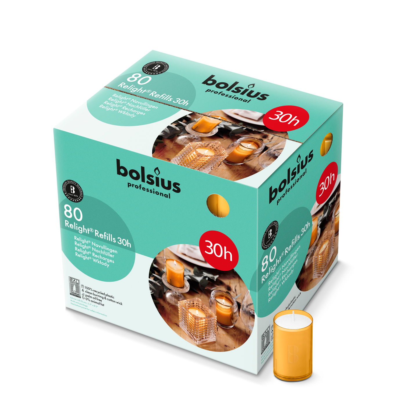bolsius relight amber 30uur