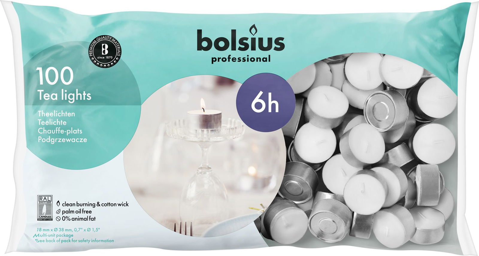 103430509800 bolsius theelicht 6u