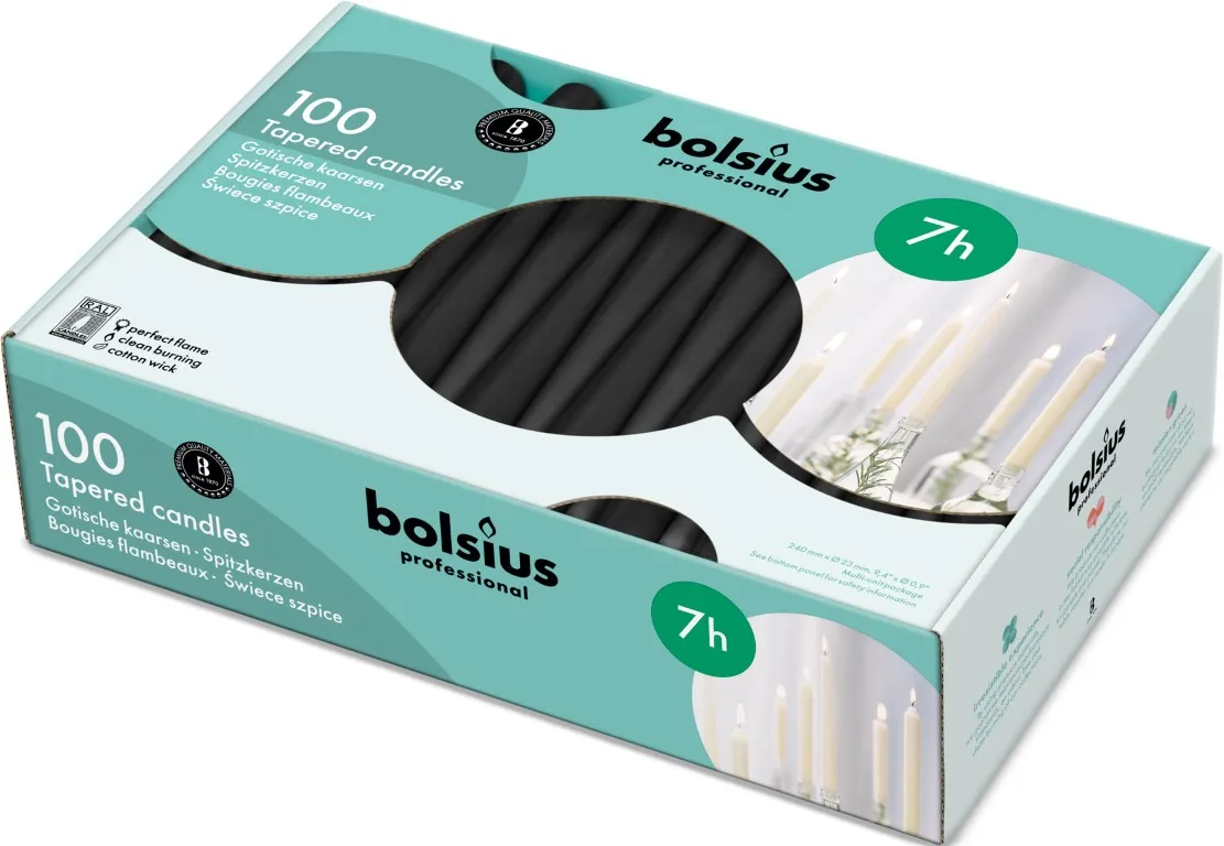 bolsius gotische kaars zwart