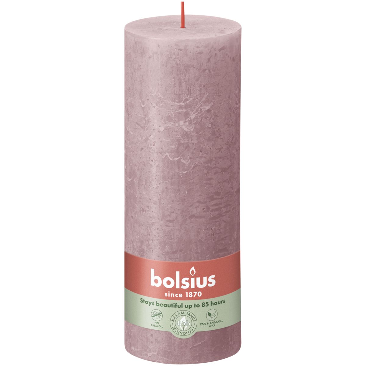 bolsius rustiek kaars ash rose