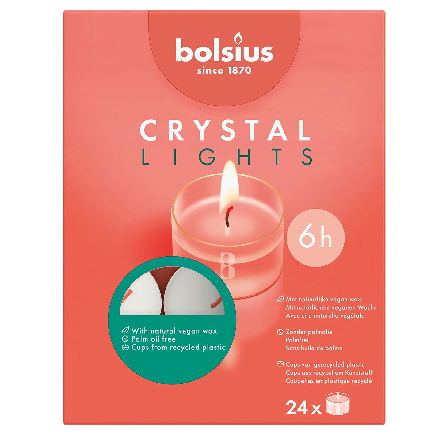 bolsius vegan theelicht 6u